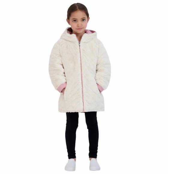 Steve Madden Youth Girls Reversible Parka ~ PINK - Picture 3 of 8